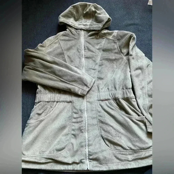 Vintage REVERSIBLE faux fur‎ hooded winter jacket XL cream Free Country - Picture 8 of 9